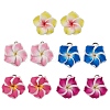 Handmade Polymer Clay 3D Plumeria Stud Earrings EJEW-JE06416-2