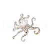 Octopus Brass & Acrylic & Plastic Pearl Finger Rings for Women FS-WGF8E69-01-5