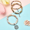 DIY Natural Crazy Agate & Fire Crackle Agate Stretch Bracelet Making Kit DIY-YW0008-49-4