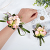 CRASPIRE 2Pcs 2 Style Silk Imitation Rose Corsage Boutonniere AJEW-CP0001-60-3