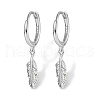 Anti-Tarnish Rhodium Plated 925 Sterling Silver Dangle Hoop Earrings RO4900-2-1