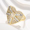 Brass Micro Pave Clear Cubic Zirconia Cuff Rings for Women RJEW-C126-03G-3