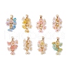8Pcs Flower Acrylic Charms PALLOY-JF03591-1