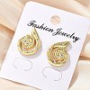 Brass Micro Pave Clear Cubic Zirconia Stud Earrings EJEW-P303-03G-3