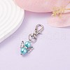 Baking Painted Pearlized Glass Pearl Pendants HJEW-AL0033-01-2
