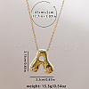 Brass Chunky Initial Pendant Necklaces WG97A63-01-3