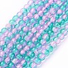 Spray Painted Crackle Glass Beads Strands CCG-Q002-4mm-06-2