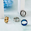 4Pcs 4 Colors Stainless Steel Grooved Finger Ring Settings STAS-TA0002-14A-5