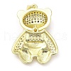 Brass with Cubic Zirconia Pendants KK-K340-01G-01-2