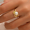 925 Sterling Silver Pave Cubic Zirconia Freshwater Pearl Finger Rings for Women MF0967-3-2
