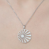 201 Stainless Steel Hollow Sun Pendant Necklace NJEW-OY002-13-1