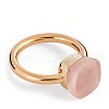 Square 304 Stainless Steel with Glass Finger Rings FS-WG8AAFA-37-2