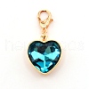 Heart Glass Pendant Decorations HJEW-WH0036-19C-1