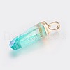 Faceted Dyed Natural Quartz Pointed Pendants G-F569-06-4