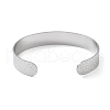304 Stainless Steel Hammered Cuff Bangles for Women BJEW-Z078-11P-3