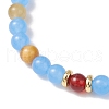 Natural & Dyed Malaysia Jade and Tiger Eye Stretch Bracelets BJEW-JB11966-01-3