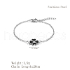 Stainless Steel Heart-shape Clover Link Bracelets OH1703-1-3