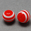 Round Striped Resin Beads X-RESI-R158-12mm-M-2