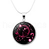 Glass Constellation Pendant Necklace with Brass Snake Chains PW-WG90948-12-1