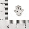 Brass Micro Pave Clear Cubic Zirconia Slide Charms ZIRC-I068-34P-3