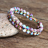 Dyed Natural Imperial Jasper Round Beaded Braided Bead Bracelets WGA4FF5-08-1