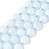 Natural Dyed Quartz Imitation Aquamarine Beads Strands G-C116-A89-01-2