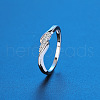 Twist Brass Micro Pave Clear Cubic Zirconia Finger Rings FS-WG5C18D-02-1