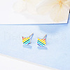 Rainbow Color Pride Flag Enamel Cat Stud Earrings RABO-PW0001-022P-3