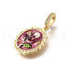 Brass Micro Pave Cubic Zirconia & Enamel Pendants KK-R222-13G-01-2