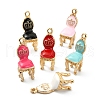 30Pcs 6 Colors Alloy Enamel Pendants ENAM-CJ0002-36-1