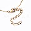 304 Stainless Steel Pendant Necklaces and Stud Earrings Jewelry Sets SJEW-L182-22G-4