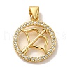 Zodiac Theme Brass Micro Pave Cubic Zirconia Pendants KK-M273-05K-G-1