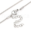Non-Tarnish 304 Stainless Steel Round Snake Chain Necklaces for Women NJEW-G140-06B-P-3