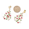 Christmas Trees Glass Beads Dangle Stud Earrings EJEW-TA00659-4