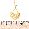 304 Stainless Steel Textured Hollow Teardrop Pendant Necklaces NJEW-H059-27G-5