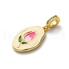 Brass Micro Pave Cubic Zirconia Pendants KK-V009-11G-2