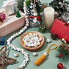   80Pcs 4 Styles Snowman Theme Printed Wood European Beads WOOD-PH0003-04A-5