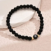 Alloy Resin Round Beaded Stretch Bracelets WG611D6-25-1