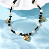 304 Stainless Steel Heart Pendant Necklaces NJEW-U026-17G-2