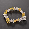 Chips Citrine(Dyed & Heated) Beaded Stretch Bracelets BJEW-JB01825-05-1