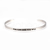 201 Stainless Steel Cuff Bangles BJEW-Q685-08-2