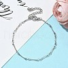 304 Stainless Steel Twisted Bar Link Chain Bracelets for Women BJEW-JB11837-1
