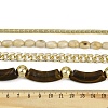 Resin Curved Tube & Plastic & Alloy Twisted Chain 3 Layer Necklaces NJEW-Q038-02G-4