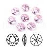 Pointed Back & Back Plated Glass Rhinestone Cabochons RGLA-J012-8mm-223-1