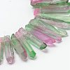 Electroplate Natural Quartz Crystal Beads Strands G-F462-01-3