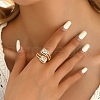 Brass Micro Pave Zirconia Cuff Ring SP8247-4