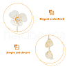 FIBLOOM 1 Pair Flower with Butterfly Alloy Dangle Stud Earrings EJEW-FI0002-03-3