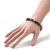 4Pcs 4 Style Natural & Synthetic Mixed Gemstone & Coconut Round Beaded Stretch Bracelets Set BJEW-JB09155-3