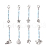 8Pcs Marine Animals Zinc Alloy Pendant Decorations HJEW-JM03229-1