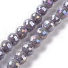 Electroplate Glass Beads Strands GLAA-E036-13-M-2